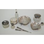 Various pieces including low purity silver.