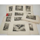 A collection of engravings related to classical scenes, approximately 40 pieces.