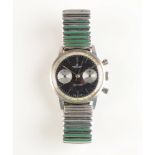 A gentleman's Breitling Top Time stainless steel reverse panda wristwatch the black dial with