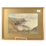 A watercolour of a coastal scene entitled 'The Lizard Head', signed S.J. Beer, 39 x 51cm.