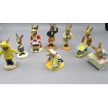 Eight Royal Doulton Bunnykins figures, comprising 'King John DB45', 'Prince Frederick DB48',