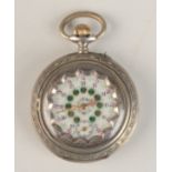 A Tissot 800 standard keyless pocket watch with ten ruby Remontoir Cylindre movement,