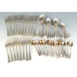 A harlequin collection of 20th century Old English pattern silver cutlery comprising eight dessert