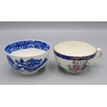 A Worcester blue and white porcelain tea bowl, 18th century,