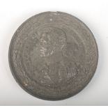 A white metal medallion 'Arthur Duke of Wellington born 1769 died 1852' diameter 6.4cm.
