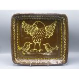 A Paul Young slipware pottery rectangular shallow dish,