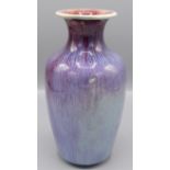 A Chinese flambe oviform vase, late 19th century,