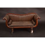 A rare William IV mahogany dolls sofa,