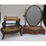 A George III mahogany toilet mirror,