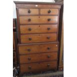 A mahogany chest on chest, early 19th century,