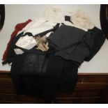 A selection of vintage clothing including a Harrods dress shirt, etc.