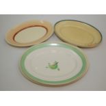 A Clarice Cliff 'Bizarre' Ravel oval meat plate, length 36.