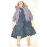 A wax shoulder head doll,