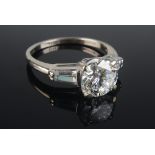 A good 18ct white gold solitaire diamond ring of approximately 1.