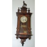 A mahogany cased wall clock, 19th century,