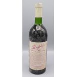 A bottle of Pensfolds Grange Hermitage vintage 1978 red wine, height 29cm.