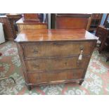 A continental mahogany chest of drawers, 19th century,