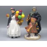 Two Royal Doulton figures, King Wenceslas HN2118, height 23cm and Biddy Penny Farthing HN1843,