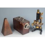 A brass and iron 'Service' microscope, by W.