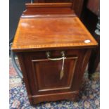 An Edwardian mahogany coal purdonium, with satinwood inlay, height 67, width 38cm.