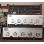 A LEAK Varislope 2 Stereo Pre-Amplifier, a LEAK Stereo 30 PLUS Amplifier and an Eagle Amplifier.