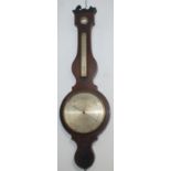 A George IV mahogany banjo wall barometer, the 25cm silvered dial inscribed 'J.