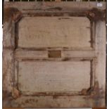 An original oak hatch door bearing a plaque inscribed 'ALACRITY WRECKED PORTHERAS 13-9-1963',