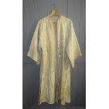 A Japanese cream silk embroidered coat, labelled S.IIDA Takashimaya.