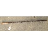 William George Blight's carved wood walking cane, length 79cm.