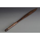 A Masai short sword, 19th century, with lignum and leather handle, length 55cm.