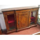 A Victorian inlaid walnut credenza,