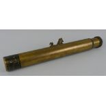 A WWI brass artillery gun sight, inscribed Telescope G.S. x 8 Ryland and Son Ltd London 1918 No.