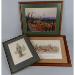 After Terence Cuneo, a colour print of the Battle of Kohima 28cm x 35cm, after Orlando Norie, a