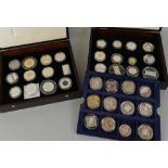 A collection of thirty two silver and silver gilt Millennium commemorative coins, to include a