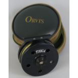 Fishing - A Tioga fly reel with 7wt line in an Orvis bag