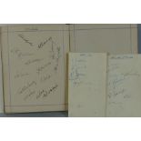 Football/cricket - a 1940's album, containing signatures of sporting celebrities, actors and