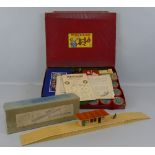 Meccano - No.5 box, containing various red and green sections, accessories, boxed Gears Outfit '