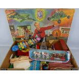 Miscellaneous toys, including Sooty tin-plate zylophone 36cm long, boxed Corgi die-cast 1902 State