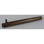 A WWI brass artillery gun sight, inscribed No.58447 Ross London x 12151 20 patent, 65.5cm long