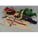 A quantity of yachting pennants and bunting etc, various colours and sizes, some marked W.Y.C.