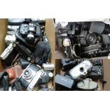 A large quantity of cameras and camera equipment, including a Zeiss Ikon Movikon 8 cine camera,