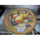 A hand painted Coalport plate, signed N. Lear