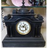 A Victorian slate mantel clock