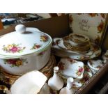 A Royal Albert Old Country Roses part dinner service for twelve place settings, to include dinner