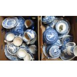 Copeland Spode Italian blue and white wares, including jugs, side plates, meat platter (2)