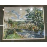 Terry Kirman (21st Century), Pendleton (near Clitheroe), watercolour, framed