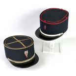 A mid-20th century French Gendarme's kepi peaked cap, with gold braiding to the crown, bears label