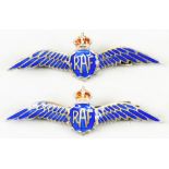 Two RAF silver and enamel sweetheart brooches, each marked "Silver", 4cm long (2)