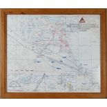 A First Gulf War operation map, entitled "OP Granby/Desert Sabre 1(BR) Armd Div (Oct 90-Mar 91)