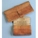 An American Civil War leather wallet, by C. A. Cobb, Lancaster, Mass., of roll form, inscribed